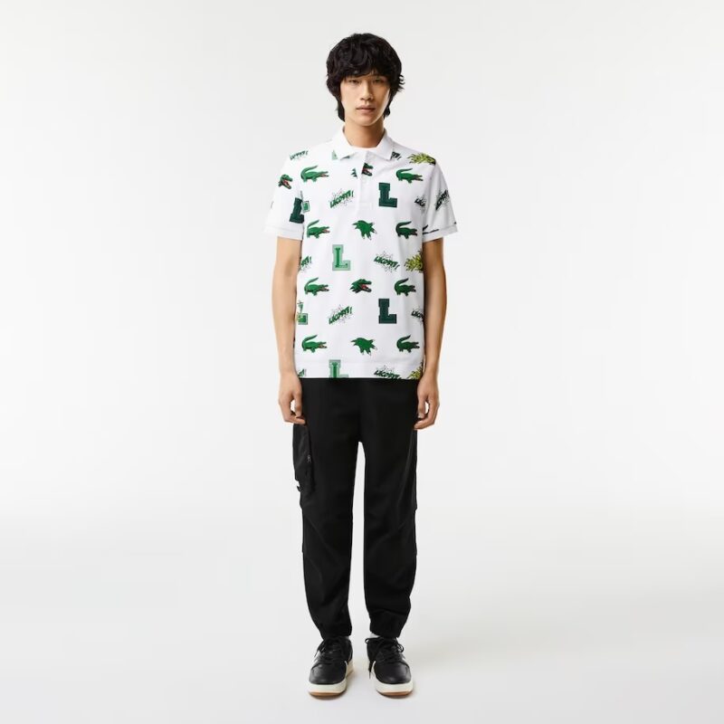 Polo Holiday Regular Fit de hombre con estampado de cocodrilo