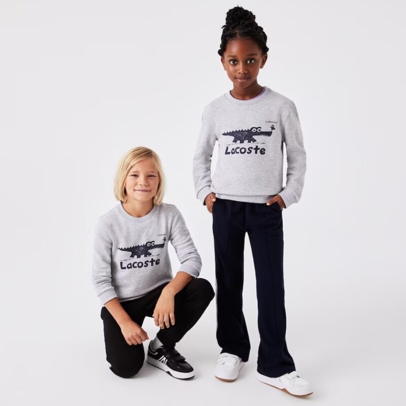 Sudadera con cuello redondo y estampado de cocodrilo para niños