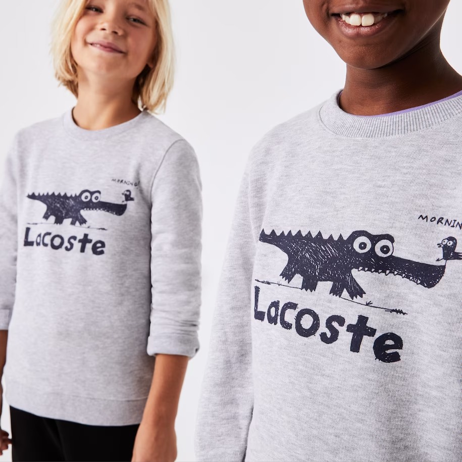 Sudadera con cuello redondo y estampado de cocodrilo para niños