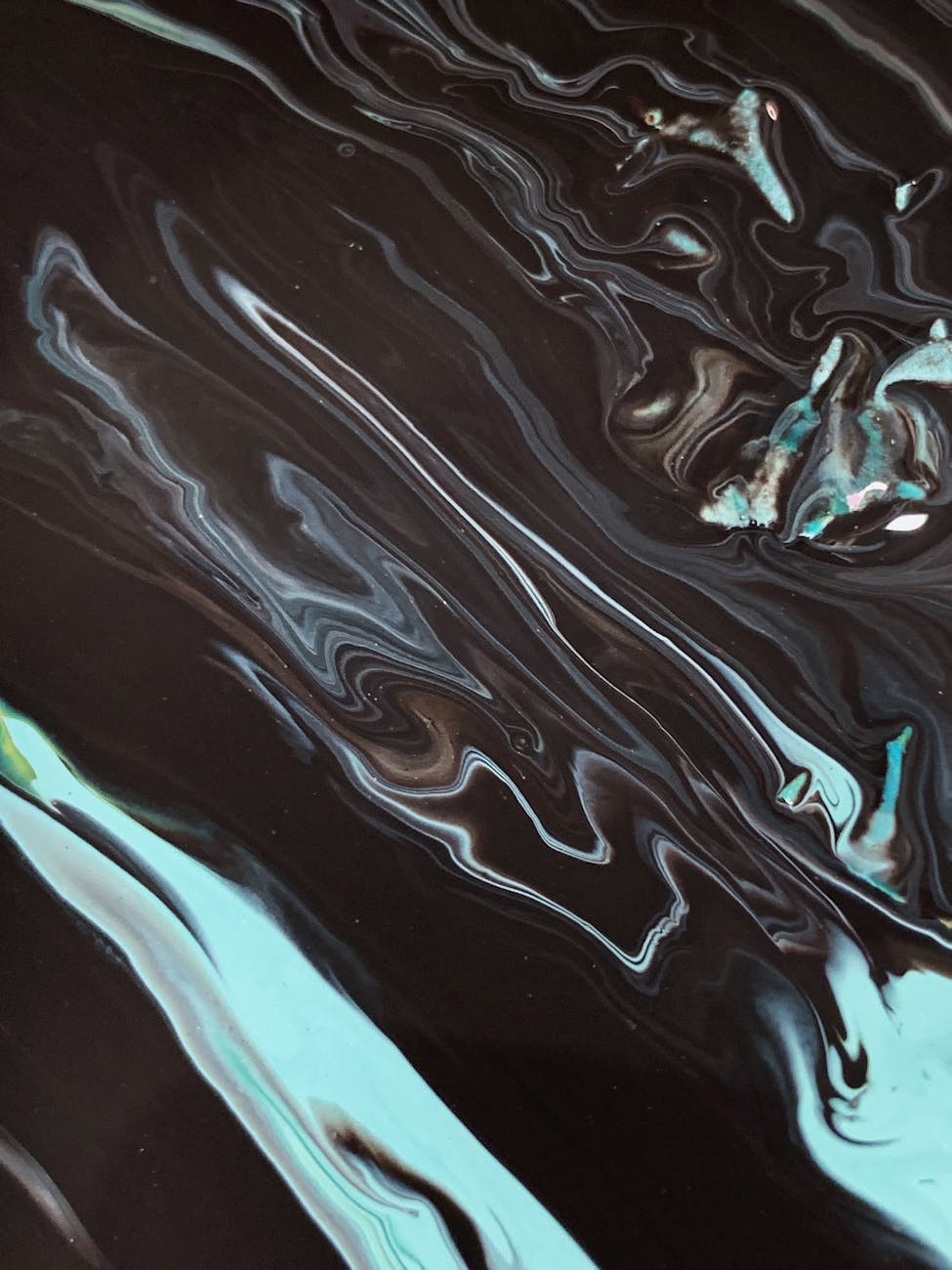 black abstract painting