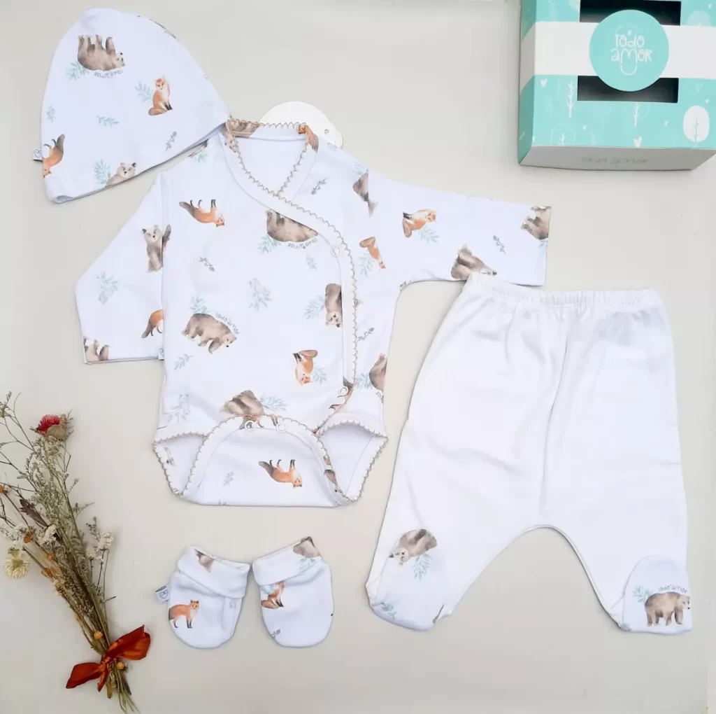 ajuar bebe con estampado dtf